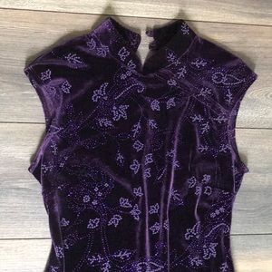 Long Purple Velvet Dress